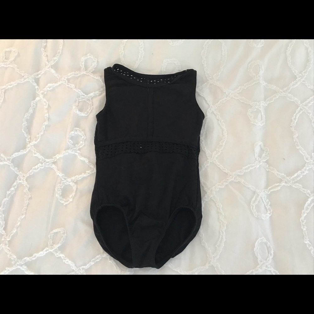 Black Mesh Design MotionWear Brand Leotard